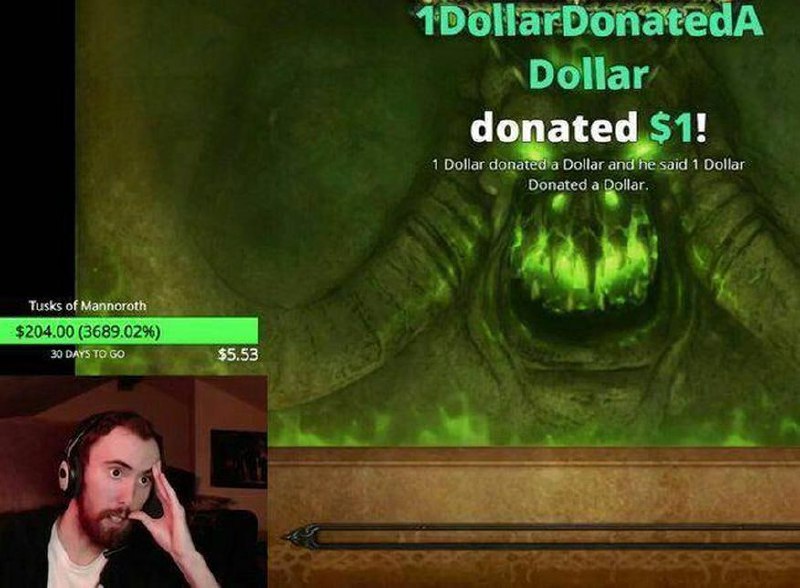 1 dollar donated a dollar Asmongold Мем про донат 1 dollar donated a dollar и стримера Асмонголда