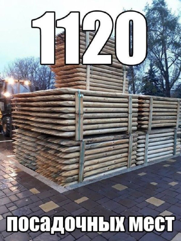1120 посадочных мест 1120 посадочных мест из заостренных деревянных бревен