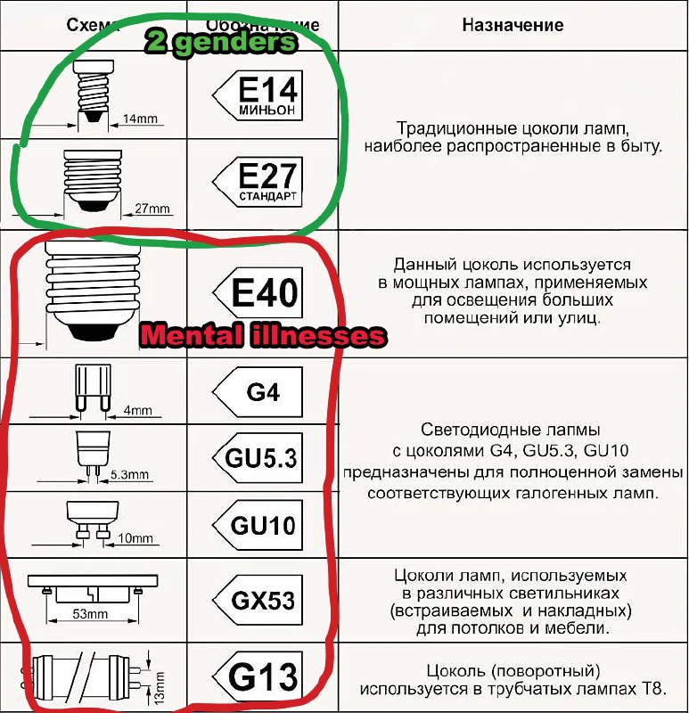 2 genders mental illnesses
