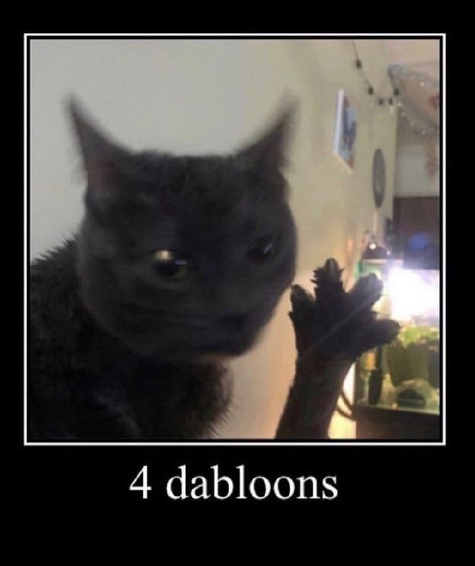 4 daboons Кот просит четыре дублона, вытянув лапу