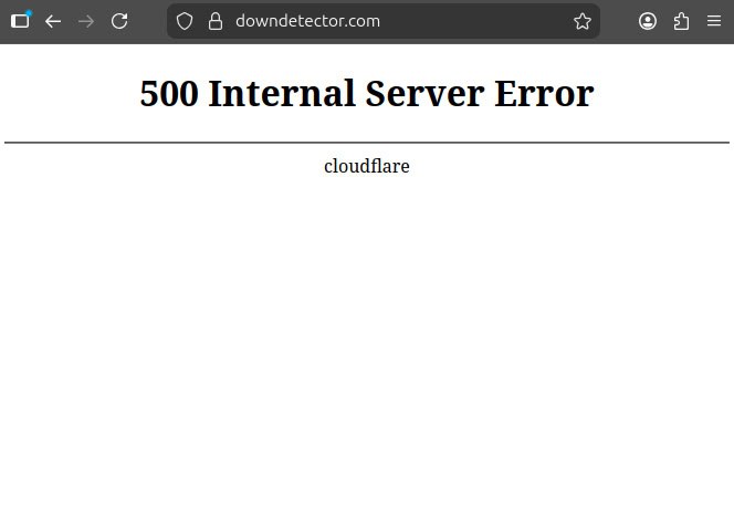 500 Internal Server Error на сайте DownDetector
