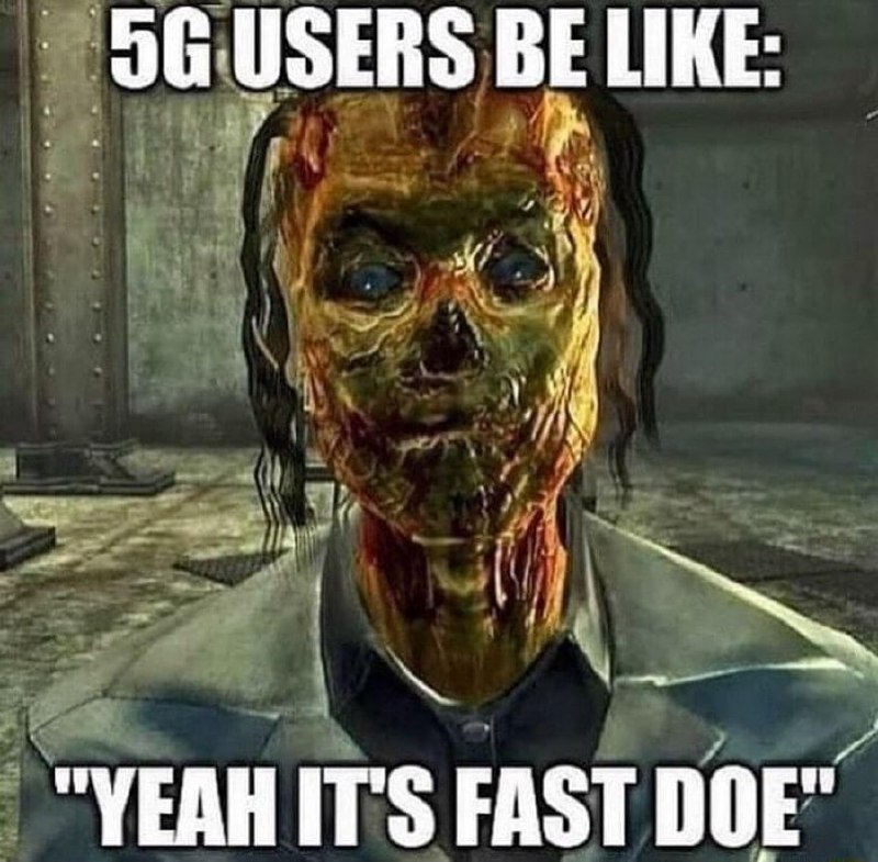 5G users be like yeah it's fast doe Мем со скином гуля из игры Fallout, который говорит, что 5G быстрый, несмотря на радиационное поражение