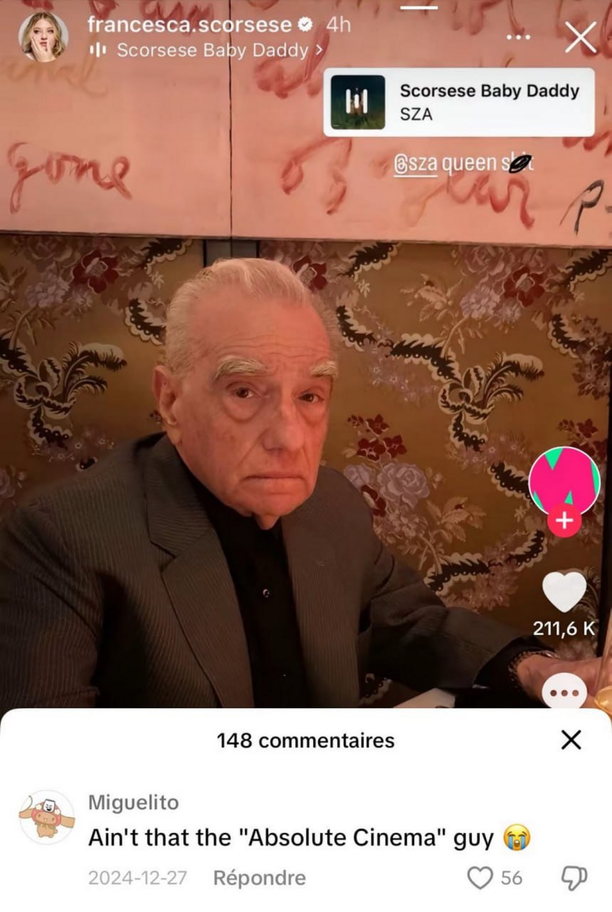 Absolute Cinema guy Скорсезе Мартин Скорсезе с выражением лица, будто он не понимает, почему его называют «Абсолютным кино»