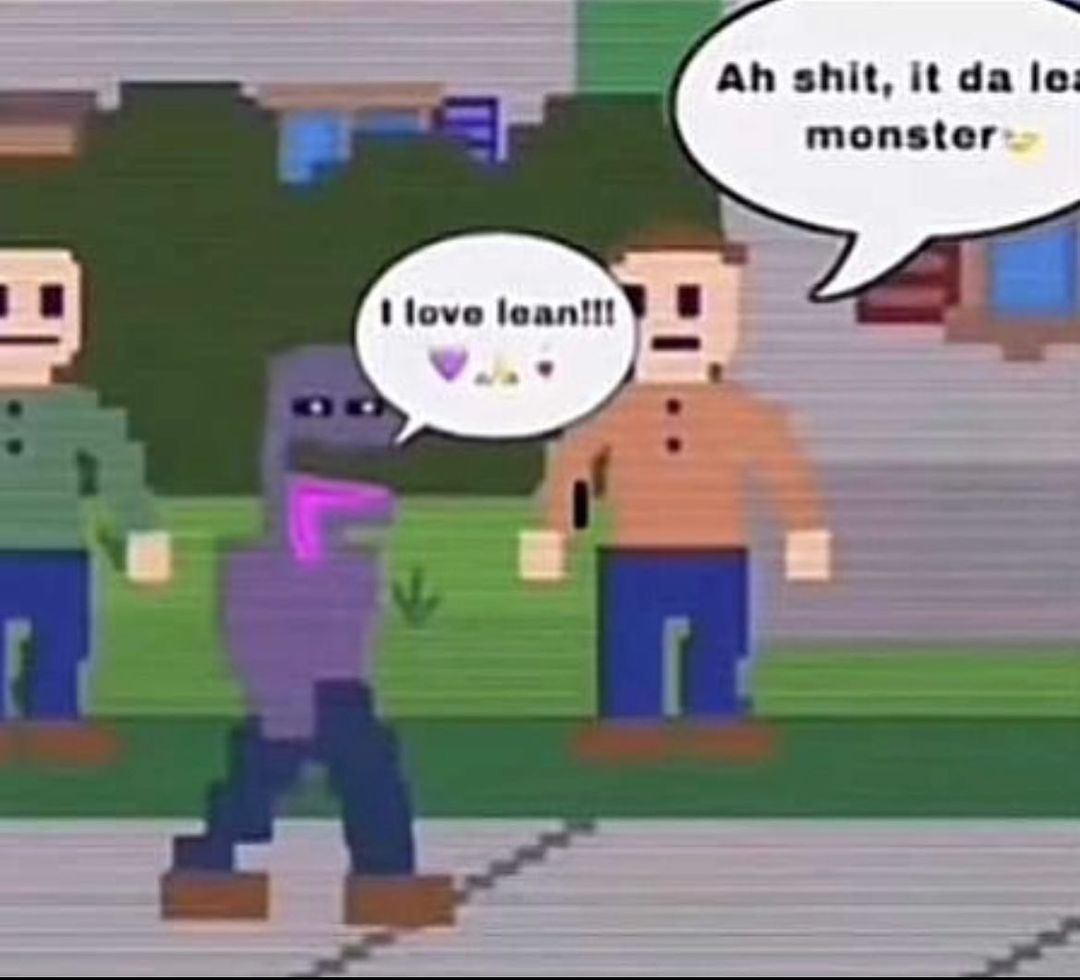 Ah shit, it da lean monster Мем с "lean monster" и людьми, которые его боятся