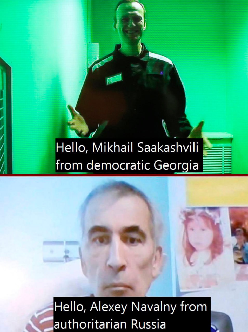 Алексей Навальный и Михаил Саакашвили из тюрьмы Алексей Навальный и Михаил Саакашвили на видеосвязи из заключения