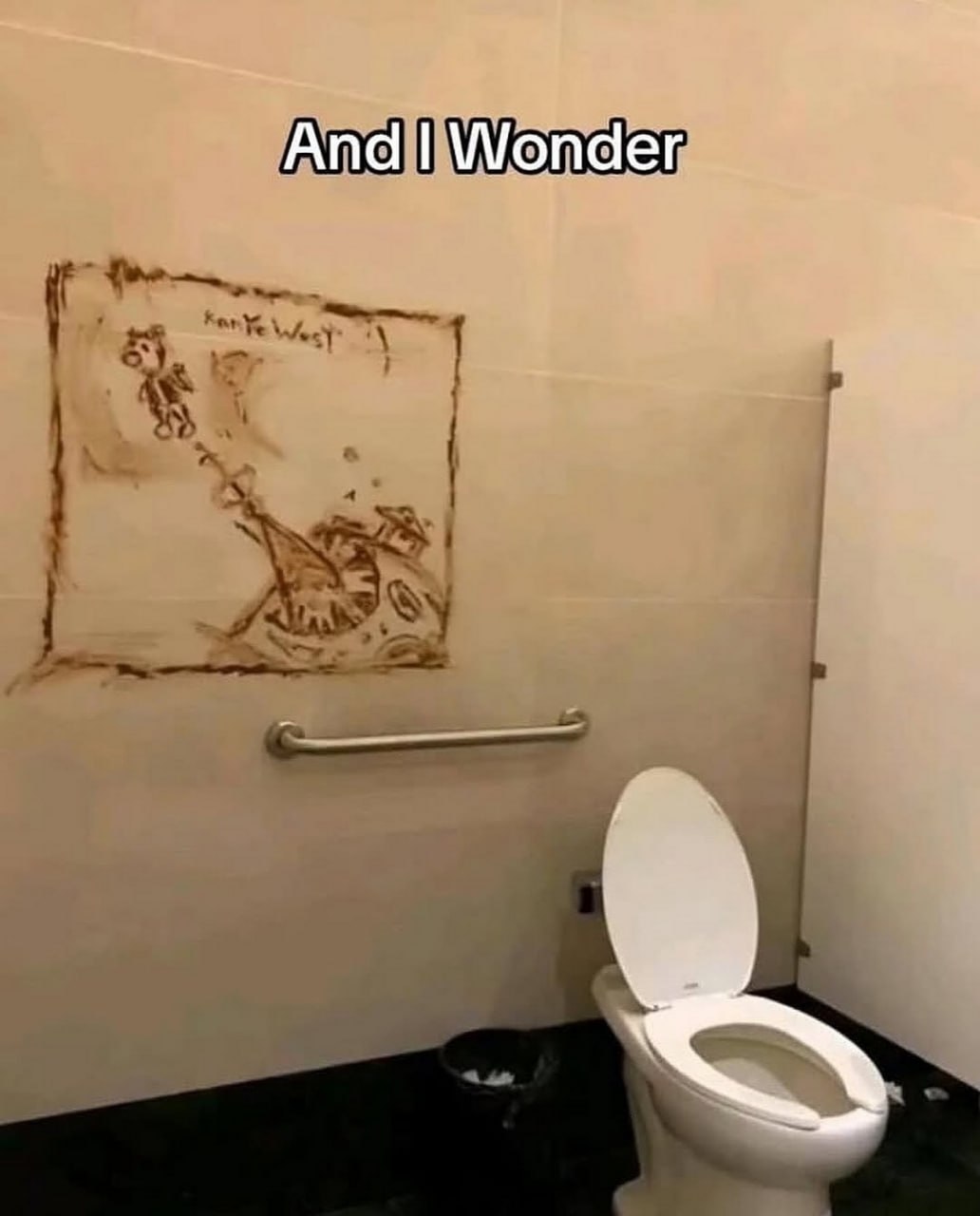 And I Wonder Граффити Kanye West в туалете