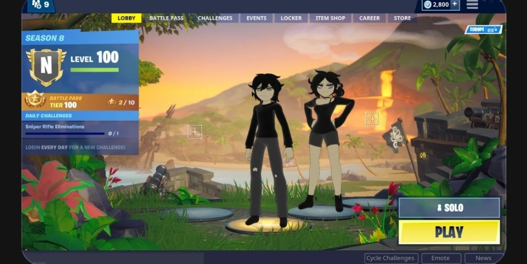 Эндрю и Эшли в Фортнайт Эндрю и Эшли из "The Coffin of Andy and Leyley" в лобби игры Fortnite