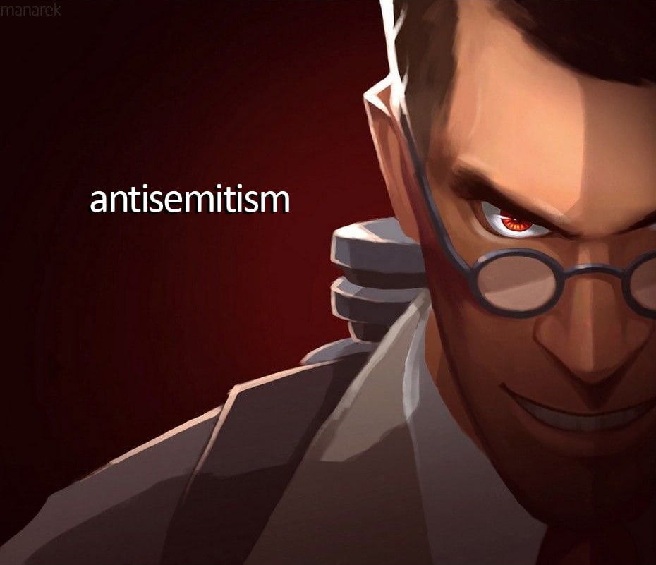 Антисемитизм медик Мем с Медиком из Team Fortress 2 с надписью antisemitism