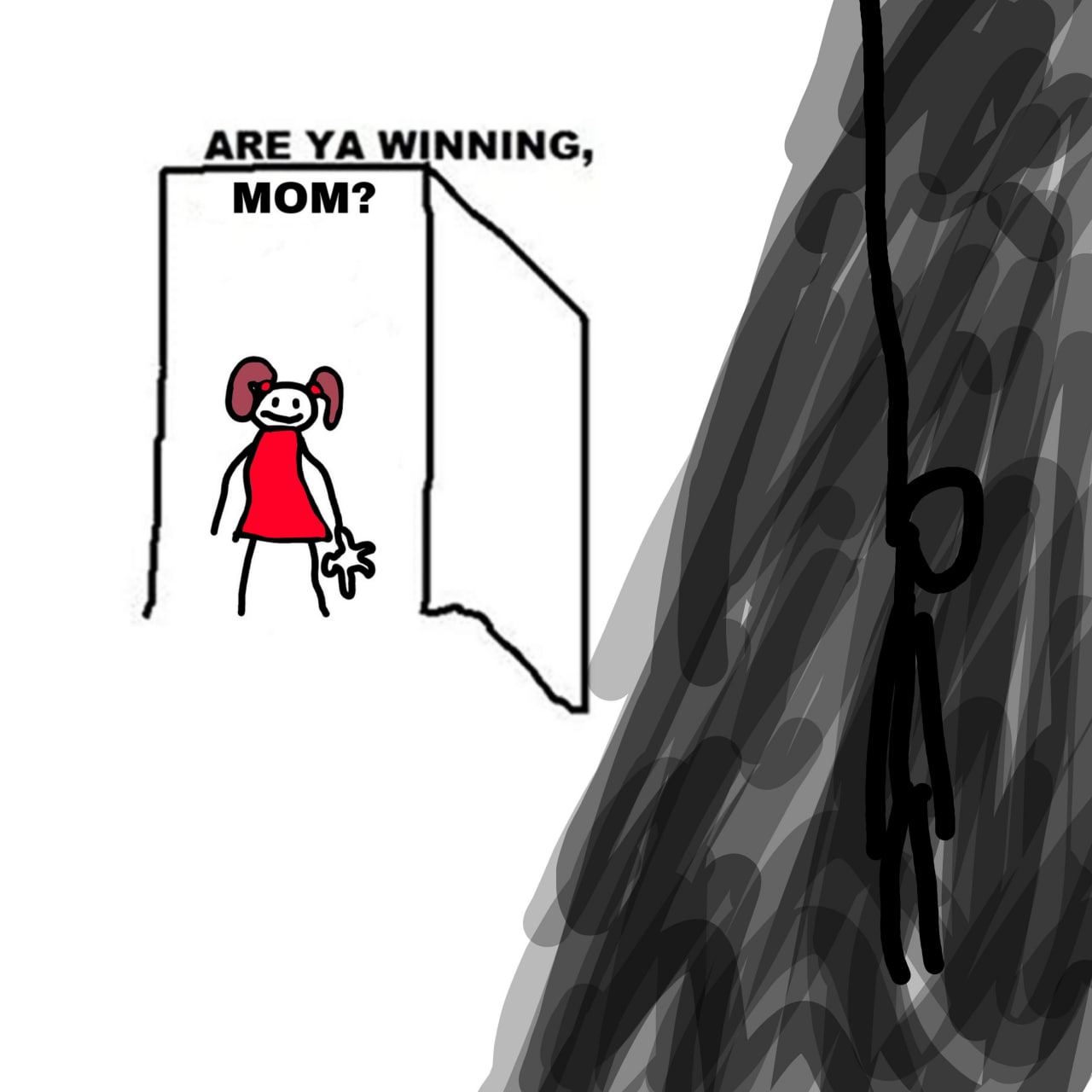 Are ya winning, mom? Мам, ты выигрываешь? Мем про ребенка и повесившуюся мать