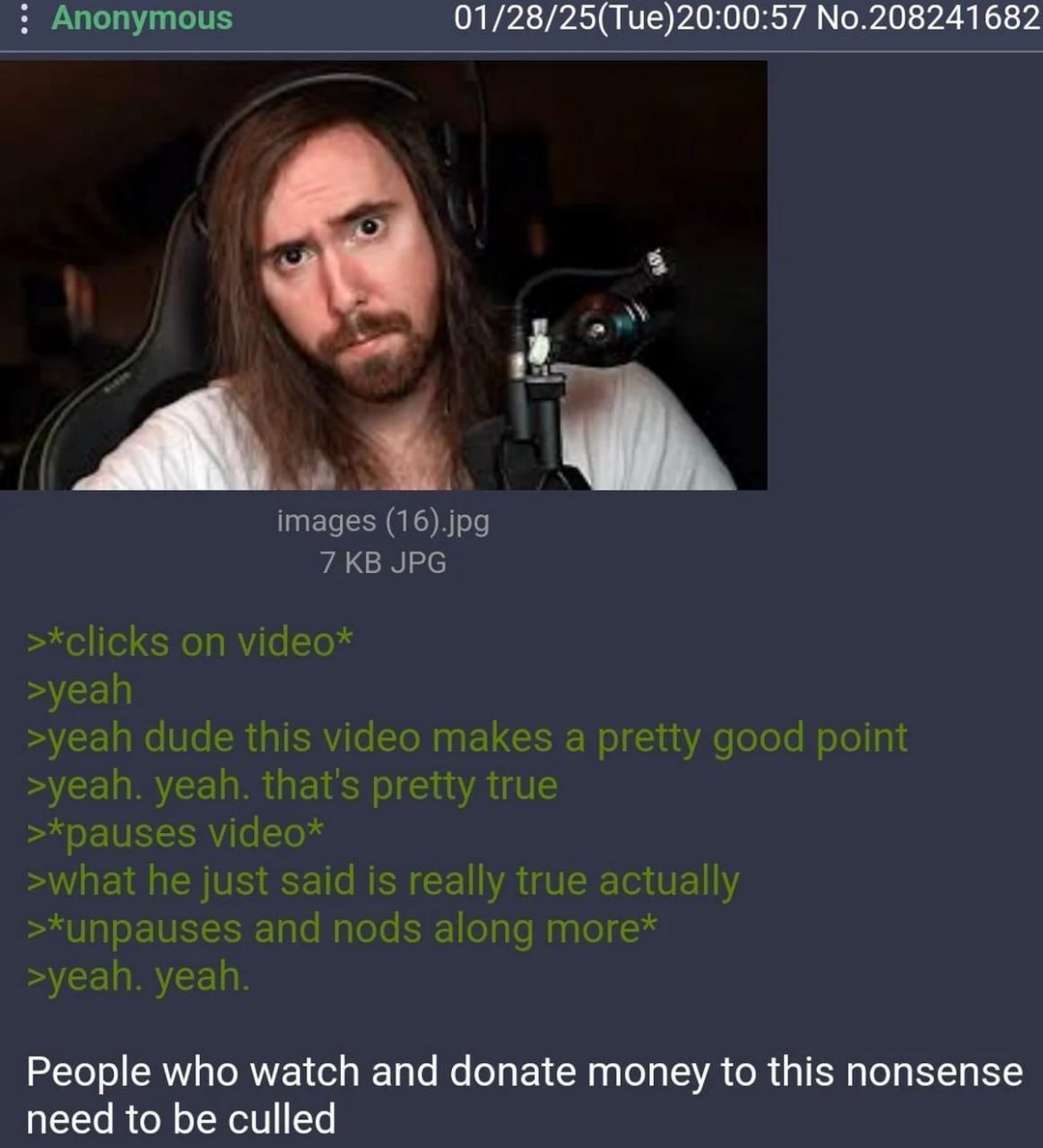 Asmongold yeah yeah that's pretty true Мем с Asmongold и фразой "Yeah, yeah, that's pretty true", описывающий просмотр видео.