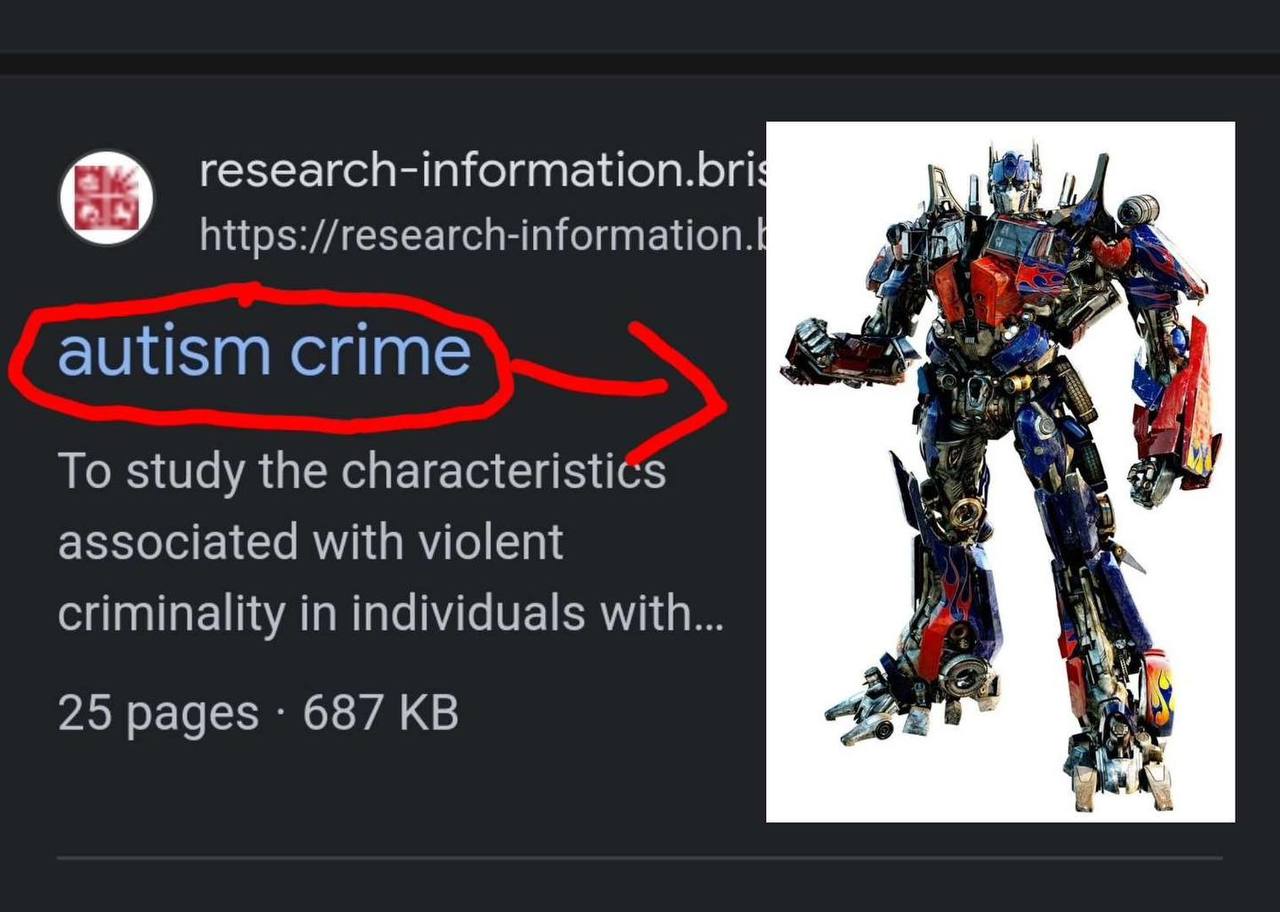 Autism crime Оптимус Прайм Поисковый запрос "autism crime" и Оптимус Прайм