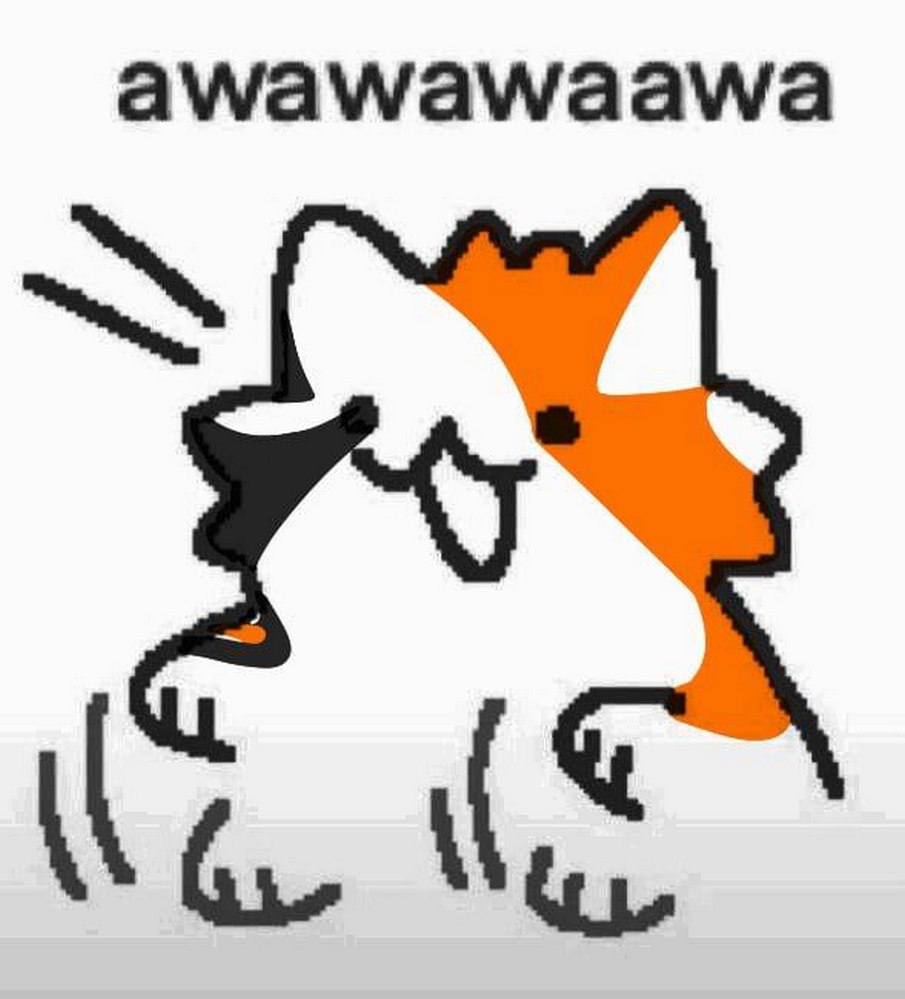 Awawawaawa Кот с надписью Awawawaawa