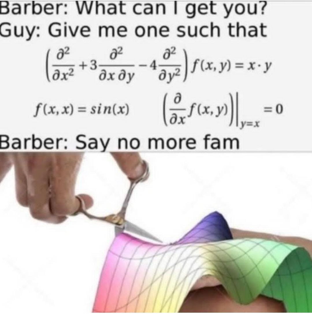 Barber: Say no more fam Мем "Barber: Say no more fam" показывает, как парикмахер понимает сложный запрос клиента по одной лишь фразе.