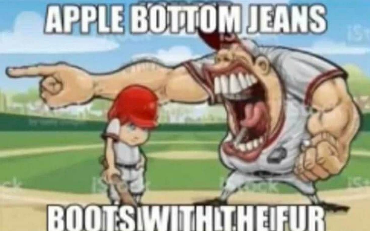 Бейсболист кричит на ребенка Бейсболист кричит на ребенка "Apple bottom jeans, boots with the fur"