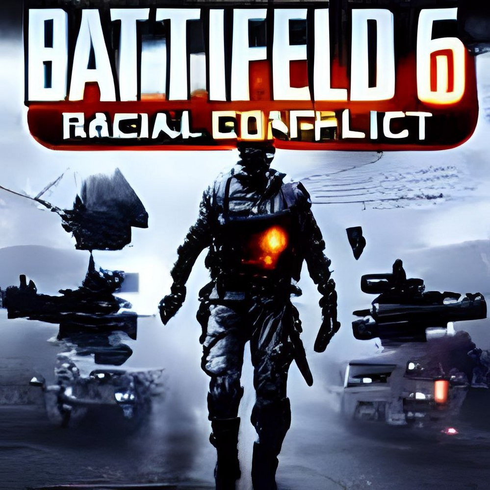 BATTIFELD 6 RACIAL CONFLICT Обложка шутера Battlefield 6 с подзаголовком Racial Conflict и солдатом в центре изображения.