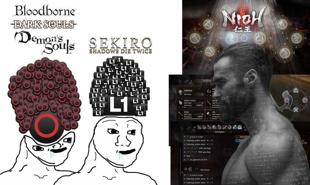 Bloodborne Dark Souls Demon's Souls против Sekiro против Nioh Bloodborne Dark Souls Demon's Souls против Sekiro против Nioh