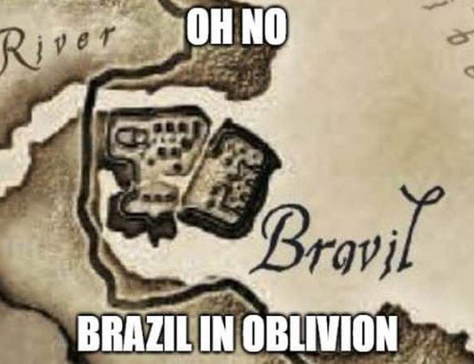 Bravil в Oblivion На карте из игры The Elder Scrolls IV: Oblivion название города Бравил, что по написанию очень похоже на Бразилию
