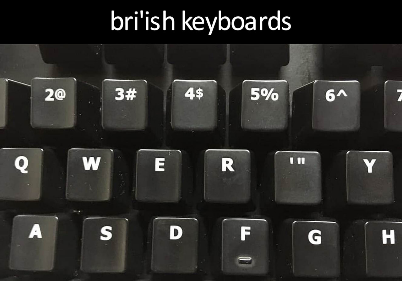 Bri'ish keyboards Британская клавиатура без буквы Т, вместо нее кавычки