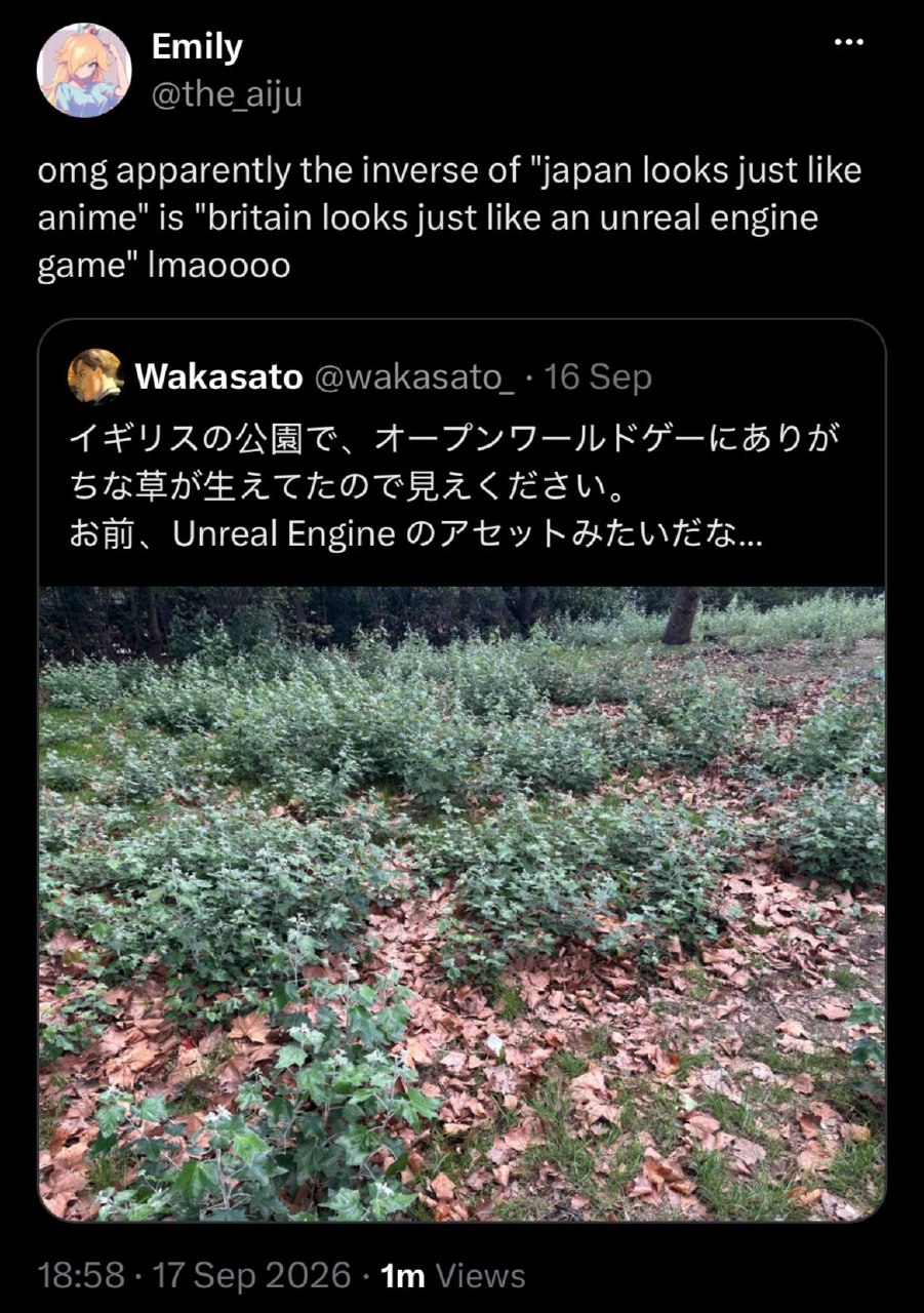 Фотография британского парка выглядит как локация из игры на Unreal Engine