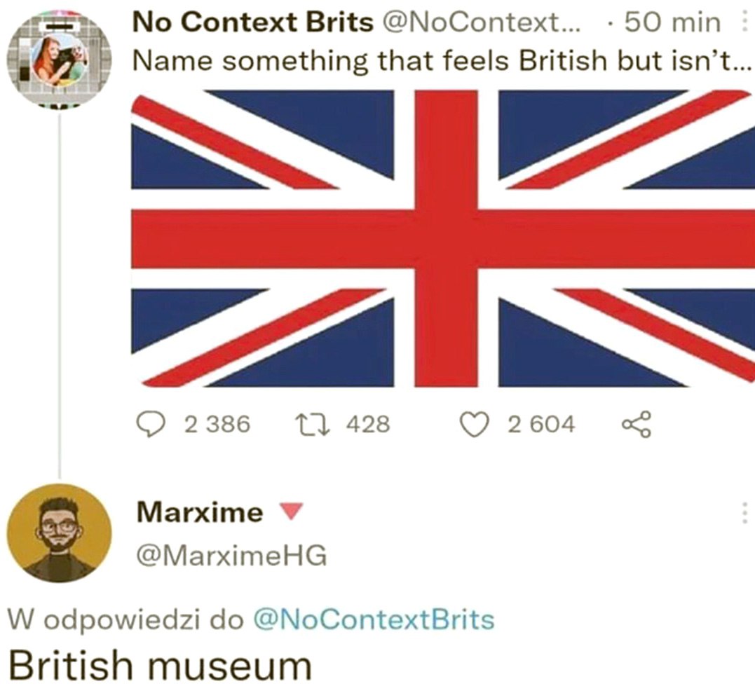 British museum Ответ British museum на вопрос, что кажется британским, но на самом деле нет