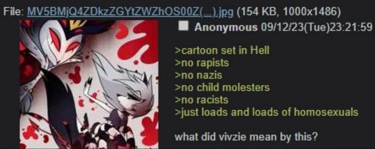 Cartoon set in Hell Мультфильм, действие которого происходит в аду, но без насильников, нацистов и расистов, а с кучей гомосексуалов
