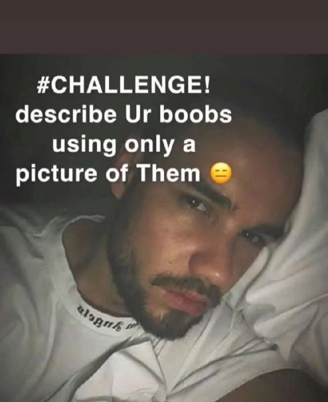 Challenge! describe Ur boobs using only a picture of Them Мем с Лиамом Пейном и текстом "Challenge! describe Ur boobs using only a picture of Them"