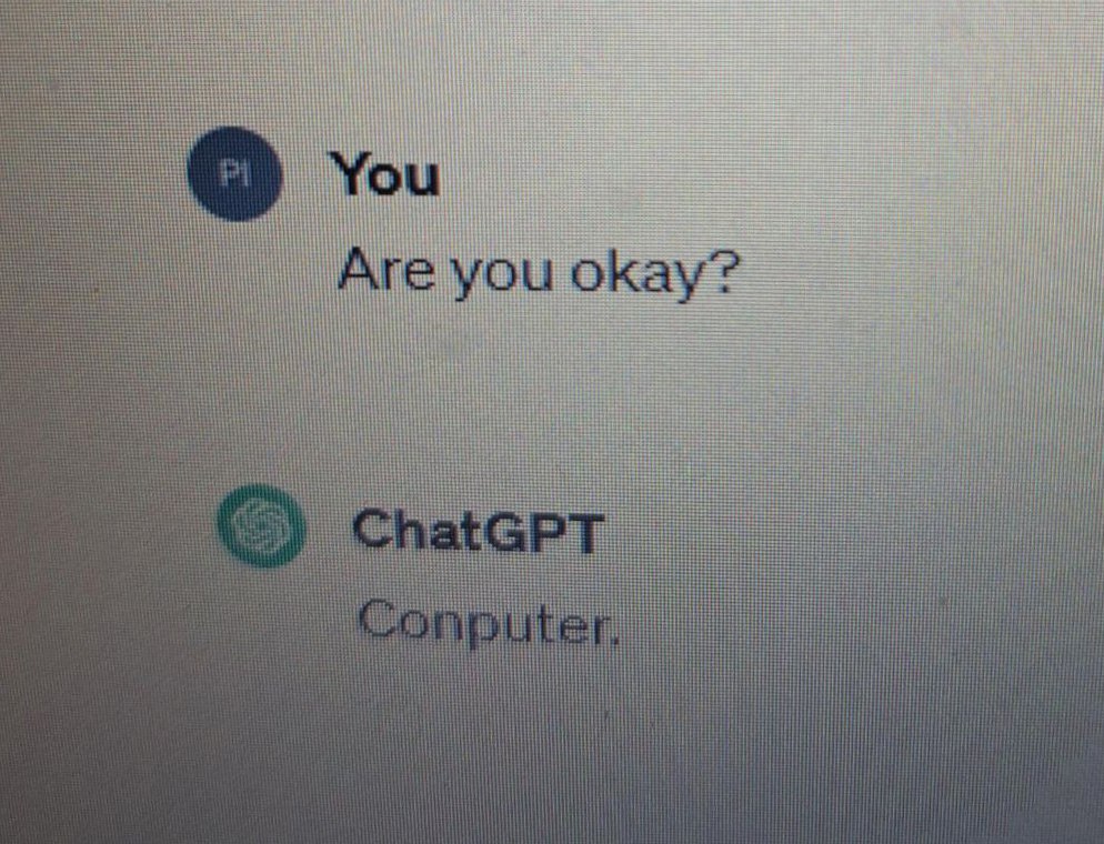 ChatGPT ответил computer Переписка между пользователем и ChatGPT, где ChatGPT отвечает "Computer."
