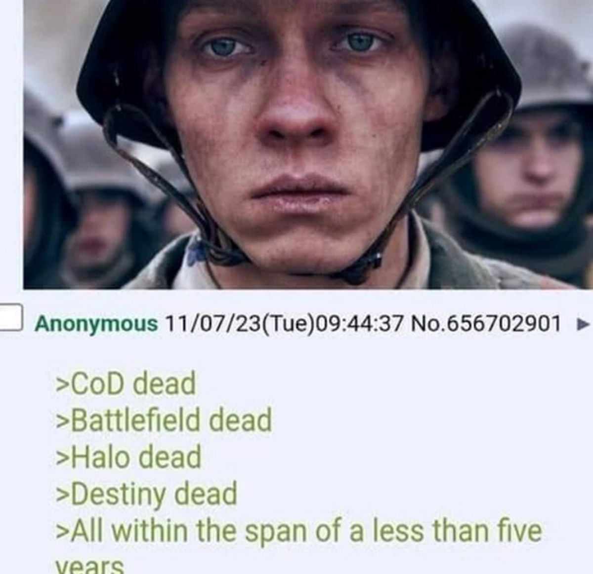 CoD dead Battlefield dead Грустный солдат и мертвые игровые франшизы CoD, Battlefield, Halo, Destiny