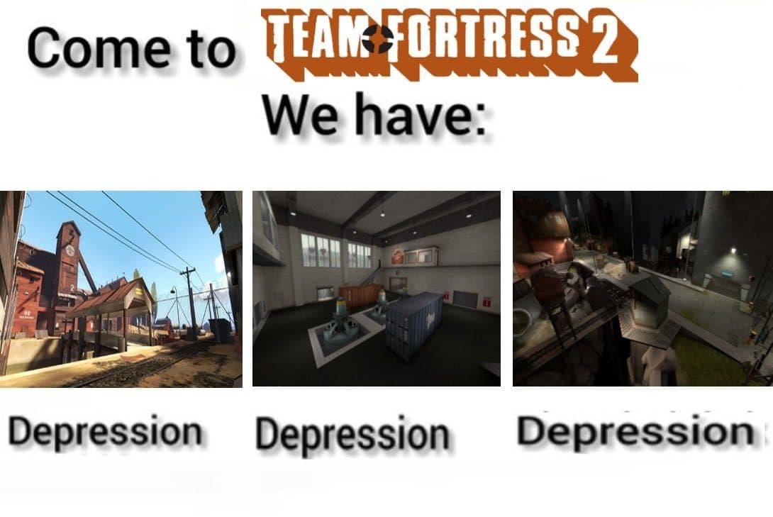 Приходите в Team Fortress 2, у нас есть депрессия Мем про Team Fortress 2 и депрессию