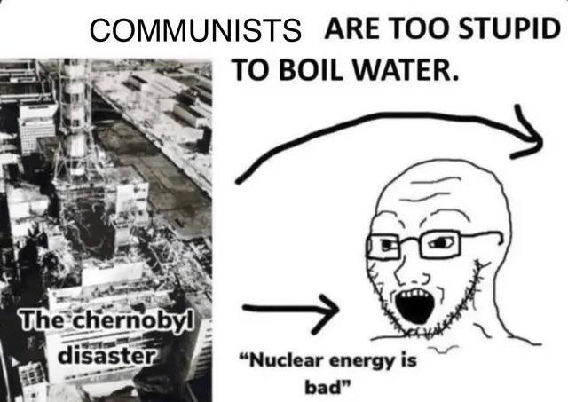 COMMUNISTS ARE TOO STUPID TO BOIL WATER Мем о том, что коммунисты слишком глупы, чтобы кипятить воду, и Чернобыльская катастрофа