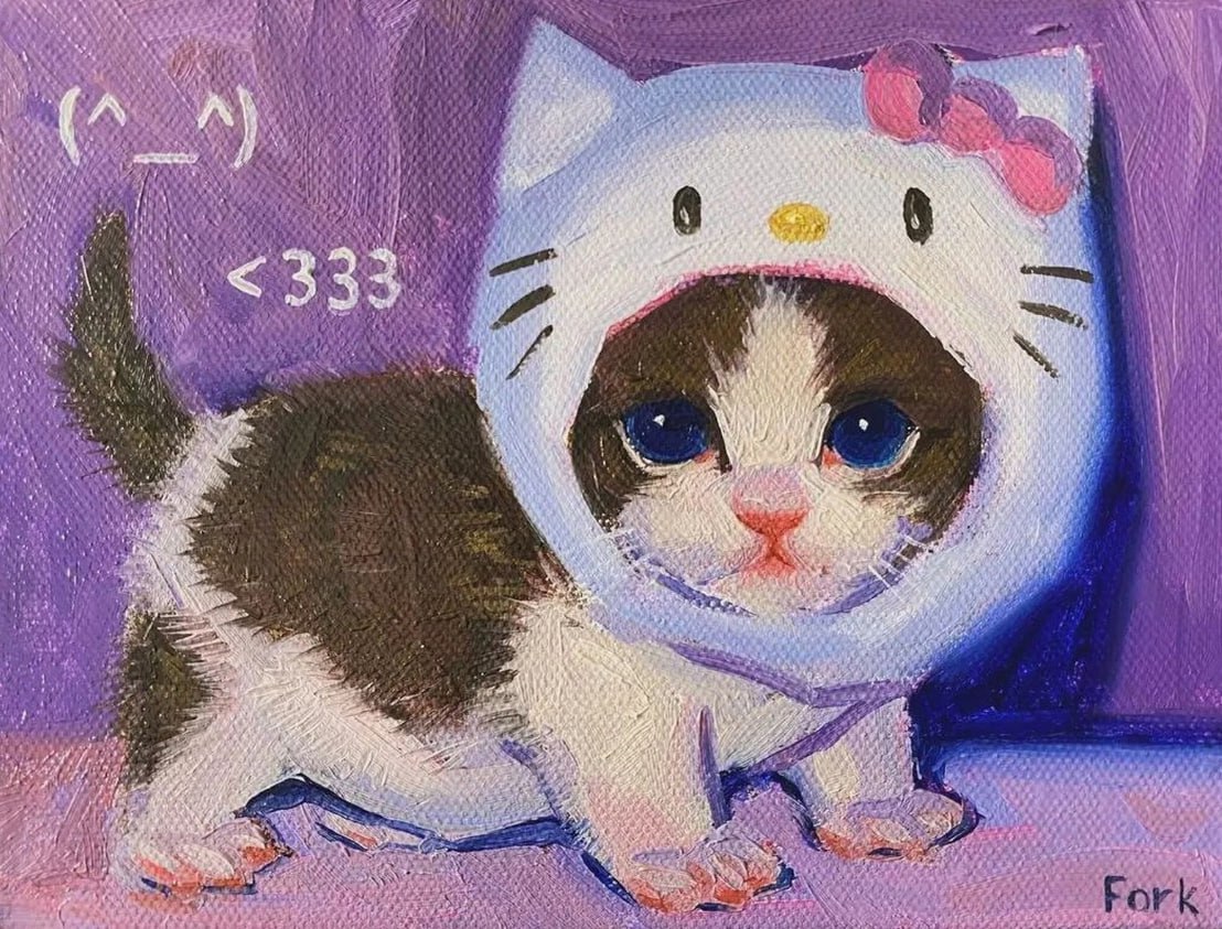 Кот в костюме Hello Kitty Милый котенок в костюме Хелло Китти