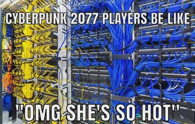 Игроки Cyberpunk 2077 и системные кабели Мем про игроков Cyberpunk 2077, которые видят красоту в системных кабелях