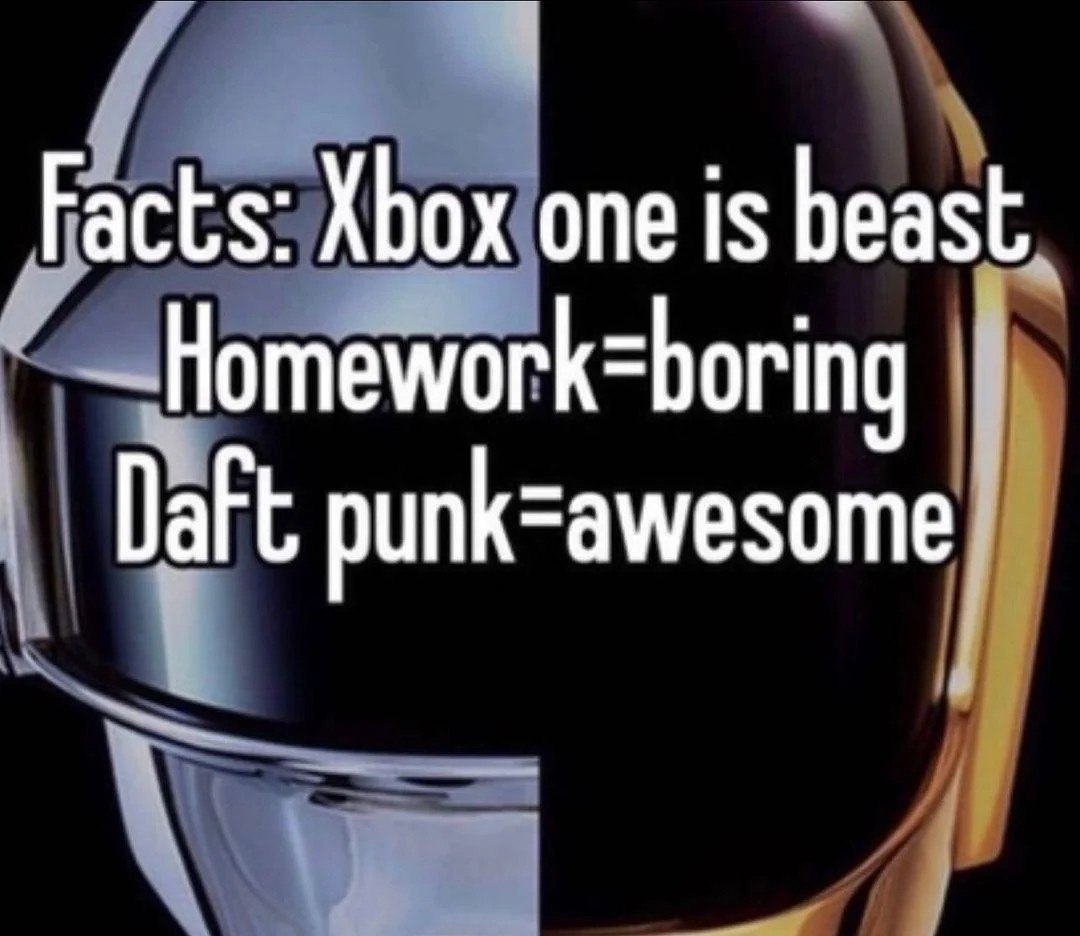 Факты Daft Punk Мем со шлемами Daft Punk и тремя утверждениями