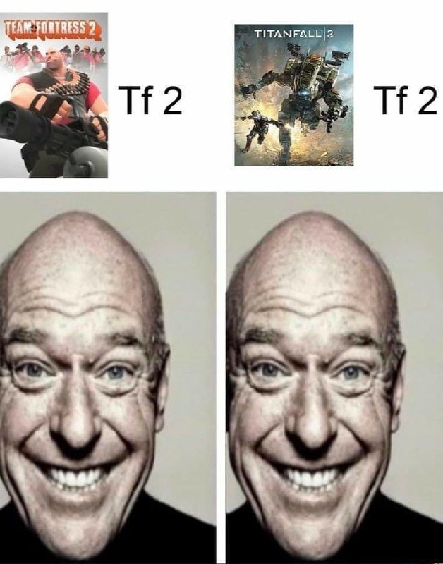 Когда ищешь Tf 2 Мем с Дядей Хэнком (актер Дин Норрис) и играми Team Fortress 2 и Titanfall 2, которые могут быть сокращены как Tf 2