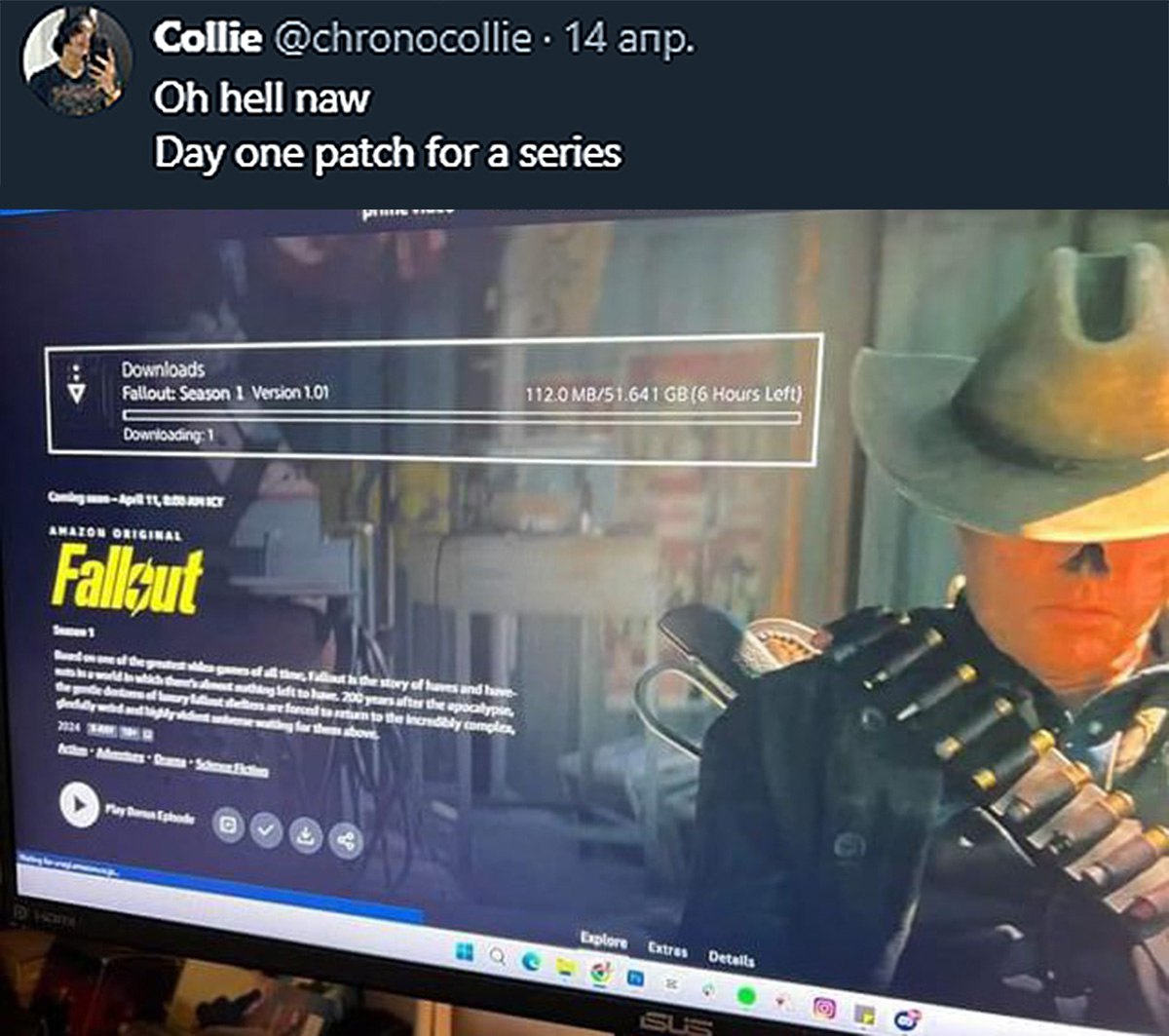 Day one patch for a series Огромный патч для сериала Fallout: Season 1 Version 1.01 в день выхода