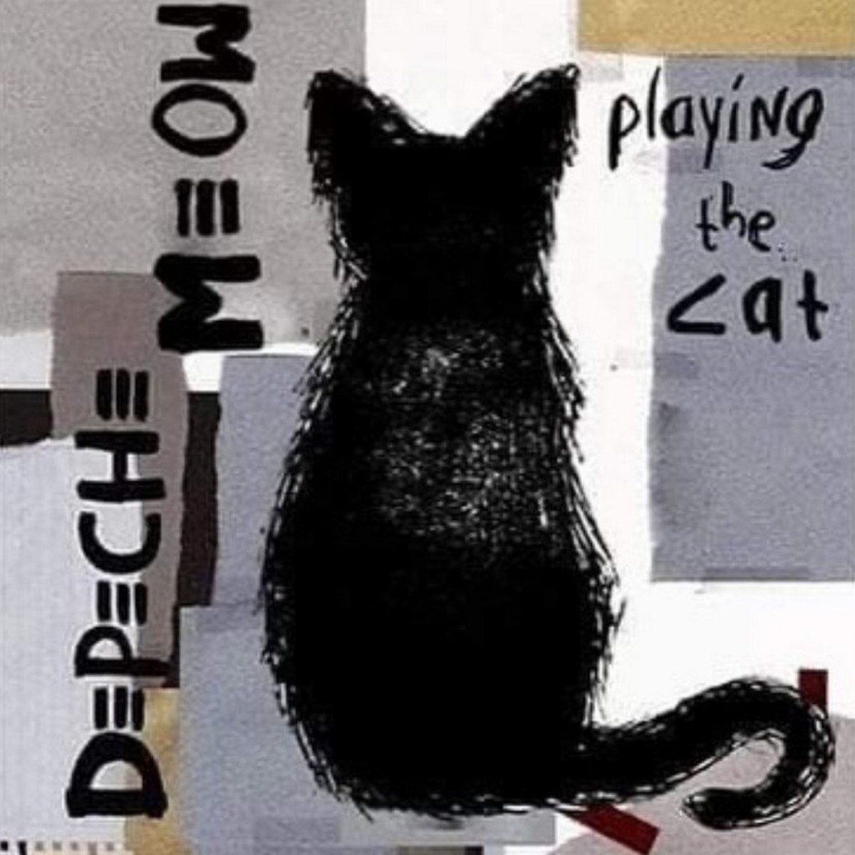 DEPECHE MEOW Playing the cat Рисунок черного кота с надписью DEPECHE MEOW Playing the cat