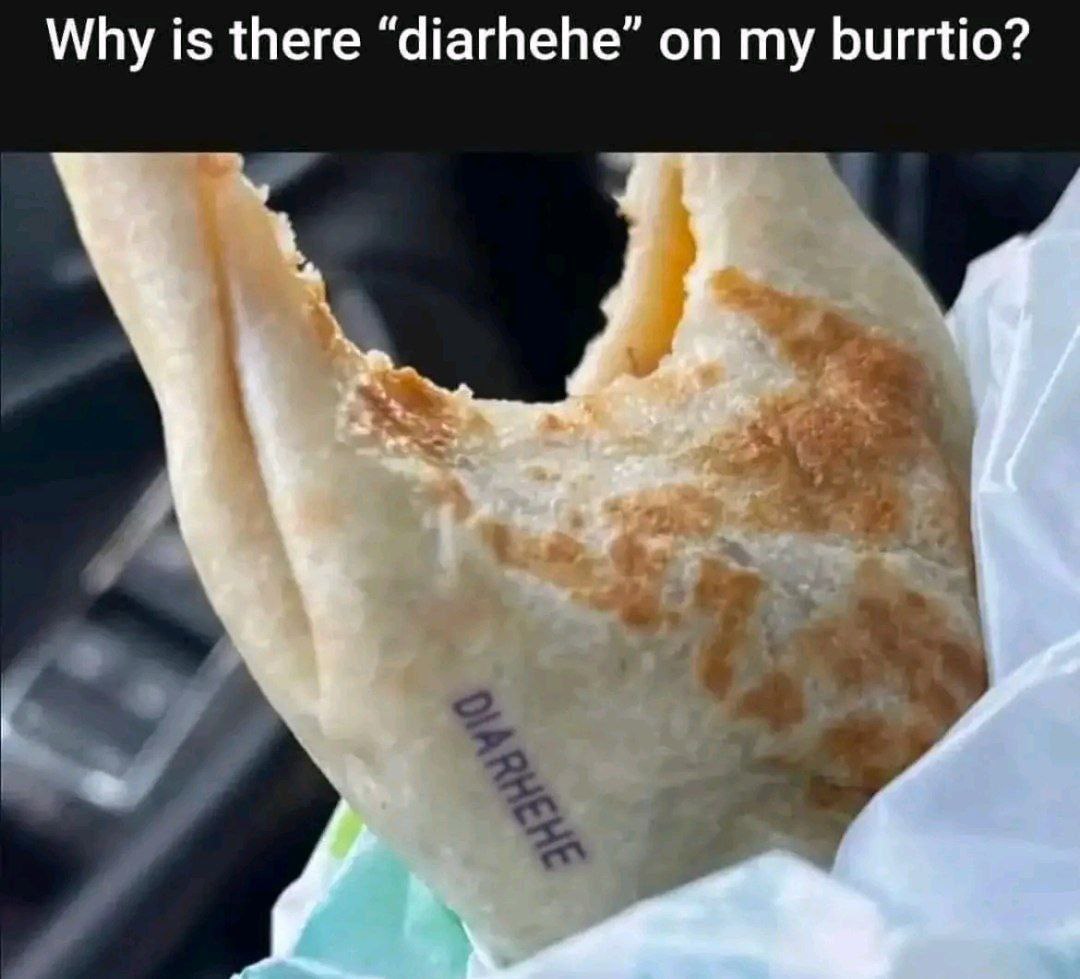 Diarhehe на буррито Надпись Diarhehe на буррито