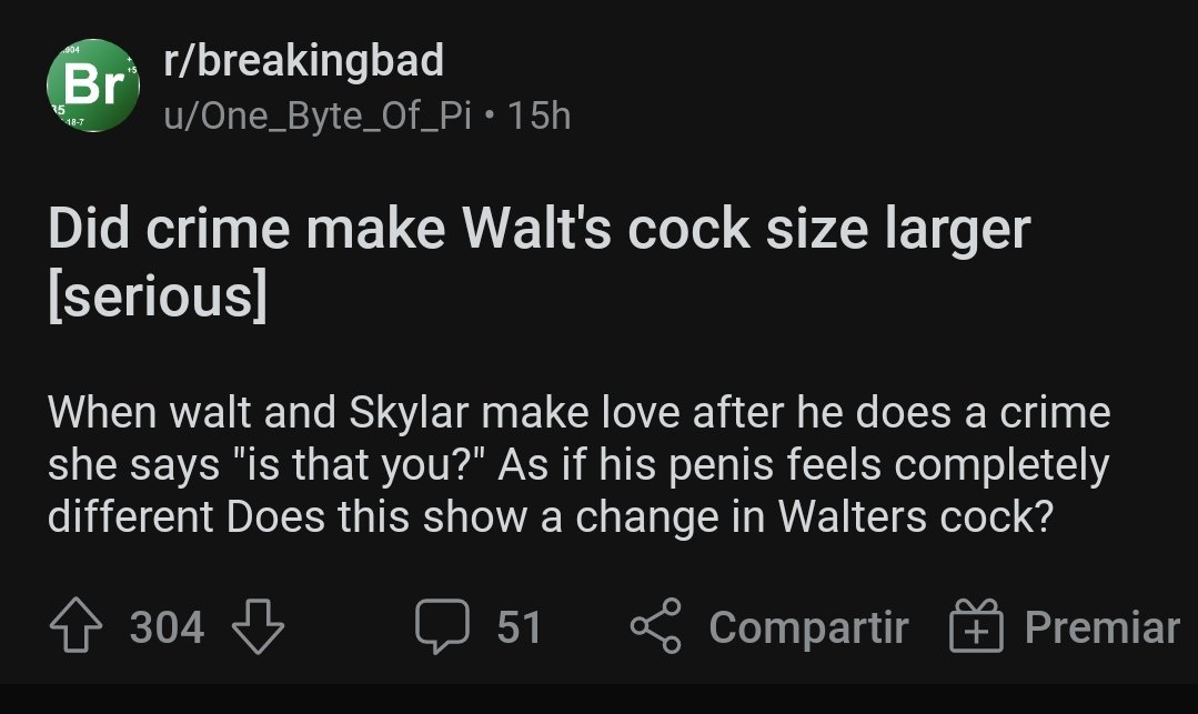 Did crime make Walt's cock size larger Did crime make Walt's cock size larger