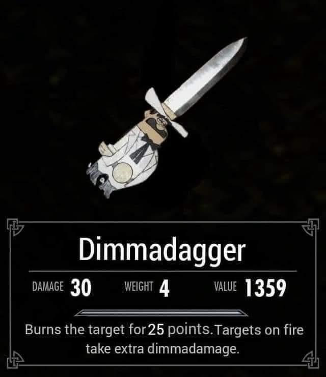 Dimmadagger Кинжал Dimmadagger в стиле Skyrim
