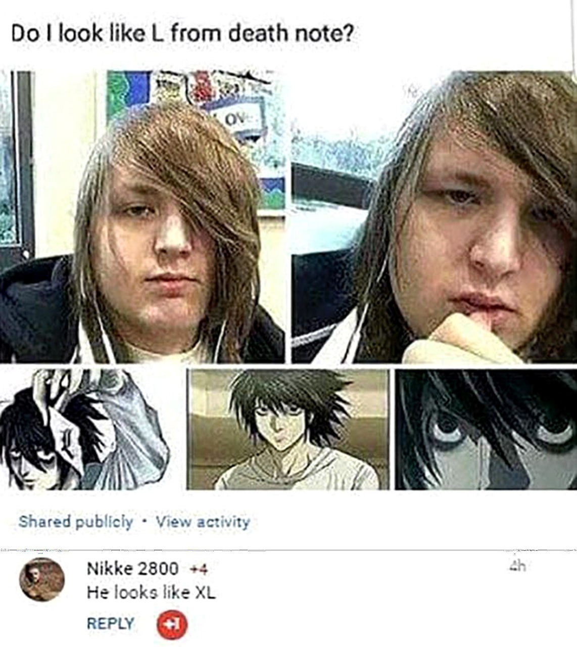 Do I look like L from death note? Парень спрашивает, похож ли он на L из Death Note
