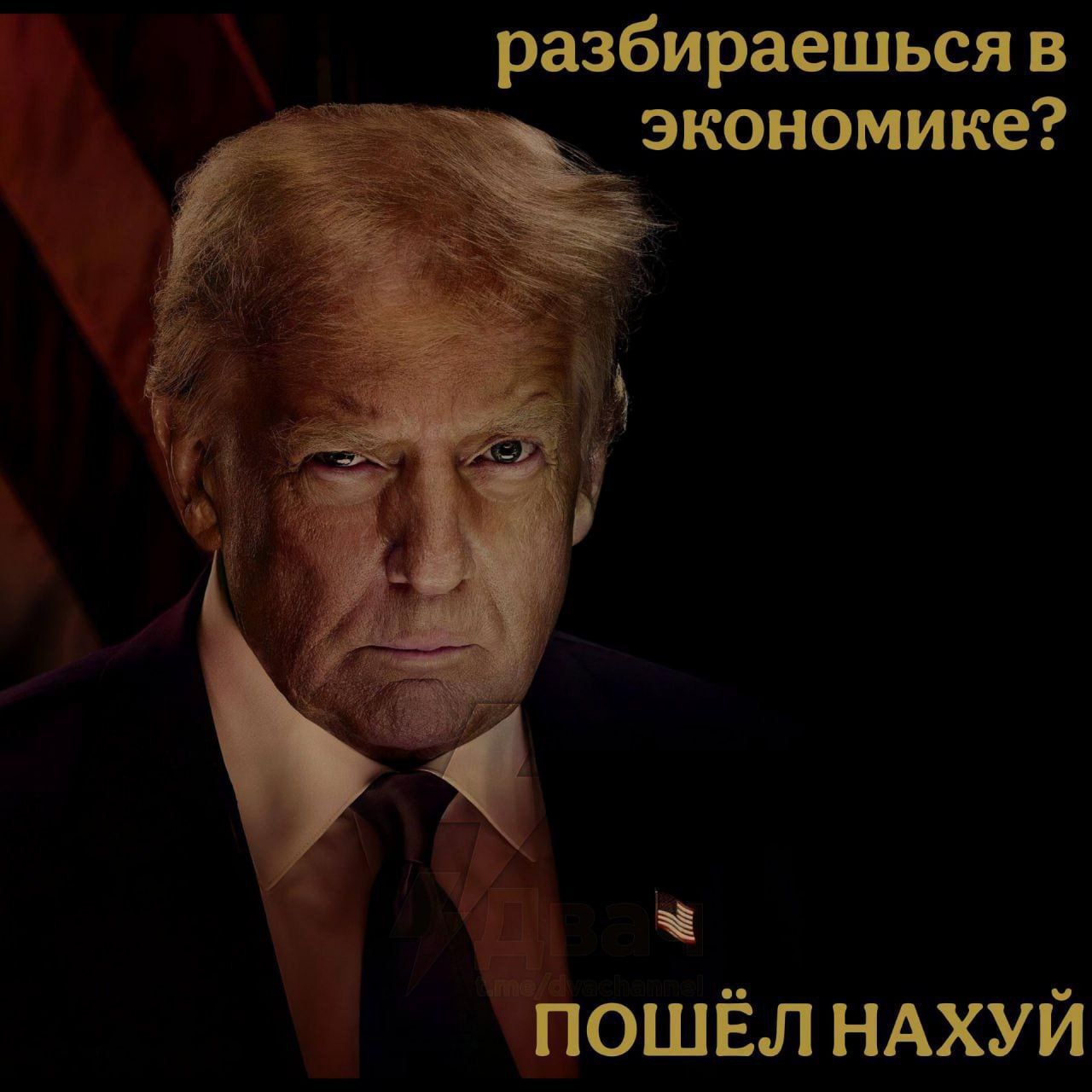Разбираешься в экономике? Пошёл нахуй Мем с Дональдом Трампом, который вопрошает: «Разбираешься в экономике?» и грубо отправляет человека подальше.
