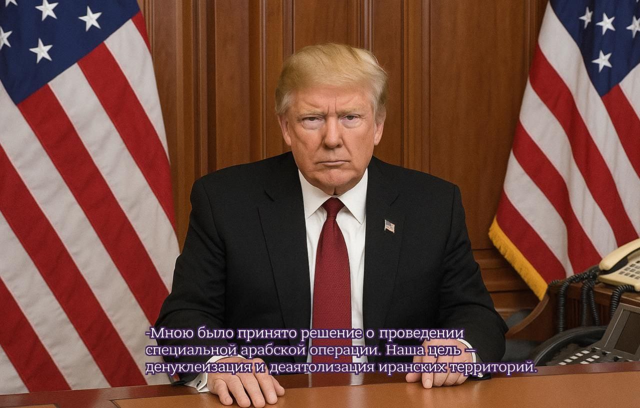 Дональд Трамп специальная арабская операция Дональд Трамп с текстом про специальную арабскую операцию