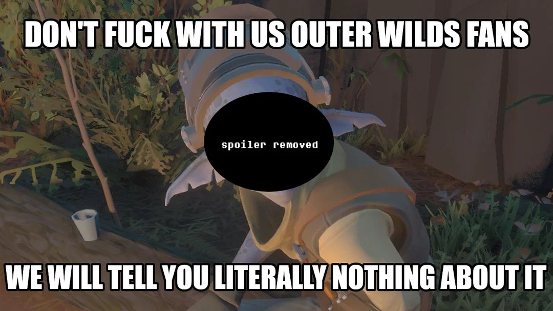 Мем про фанатов Outer Wilds, которые не рассказывают спойлеры