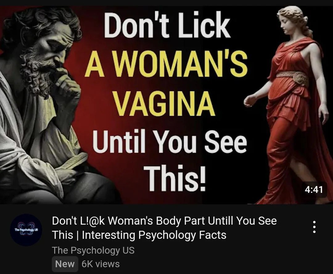 Don't lick a woman's vagina until you see this Скриншот из YouTube с заголовком: Don't L!@k Woman's Body Part Untill You See This