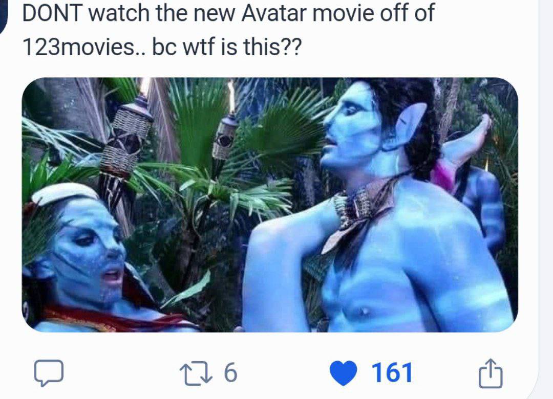 Не смотрите новый фильм «Аватар» с 123movies Мем про плохое качество пиратских копий фильма «Аватар»