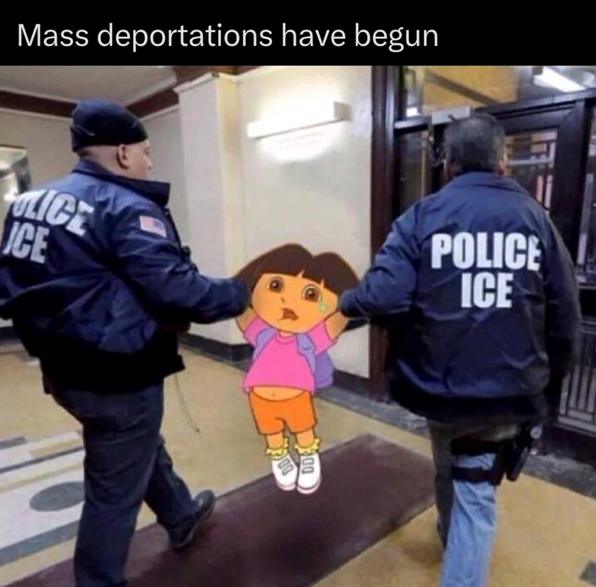 Дора-путешественница и Mass deportations have begun Дора-путешественница, которую депортируют сотрудники ICE