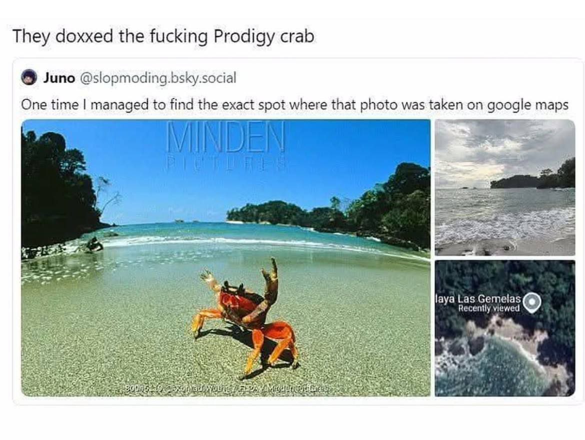 Краба из The Prodigy доксили Мем с крабом The Prodigy и картой Google Maps