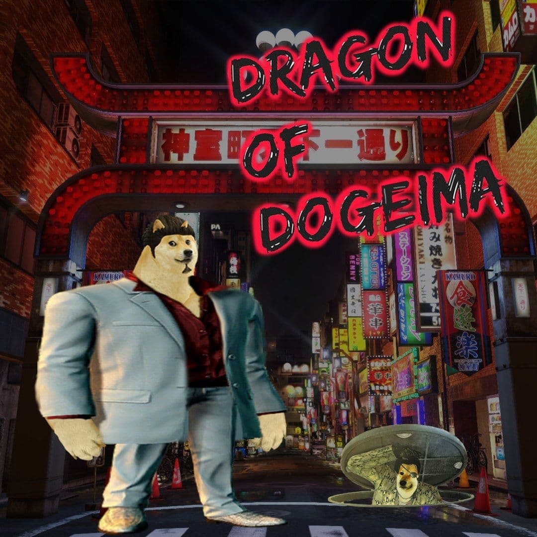Dragon of Dogeima Мем "Dragon of Dogeima" с Доге в образе персонажей Yakuza 0
