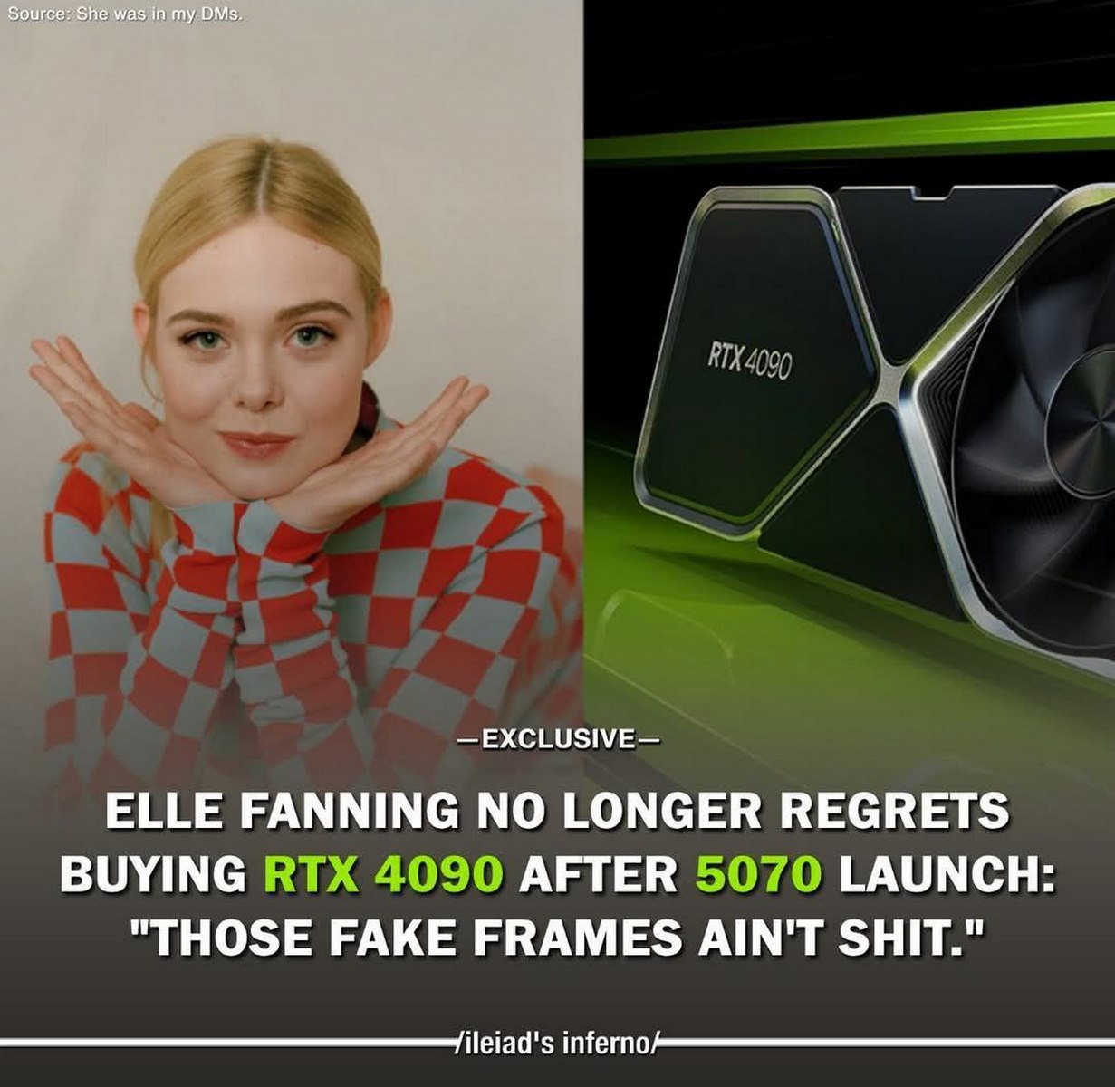 Эль Фаннинг и RTX 4090 Эль Фаннинг не жалеет о покупке RTX 4090