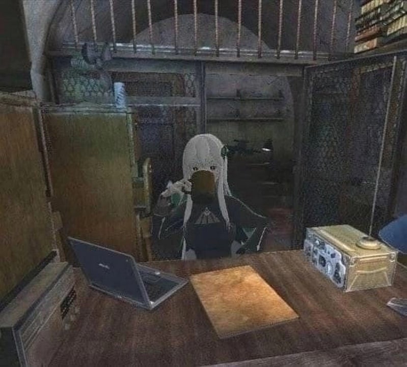 Эмилия пьёт чай в Resident Evil 4 Эмилия из Re:Zero пьёт чай в сеттинге Resident Evil 4